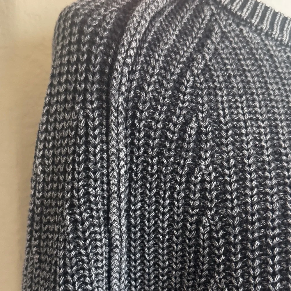 NWOT Zenana 100% Cotton Gray/Black Sweater SZ MD oversized - Picture 3 of 6